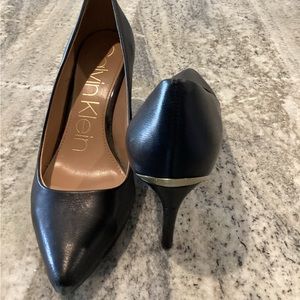 Calvin Klein black heels gold detail size 9
